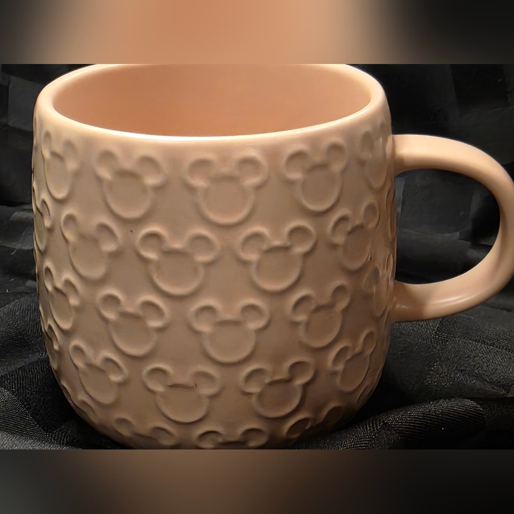 Disney Home Mickey Mouse Raised Icon Mug Pink 16 oz